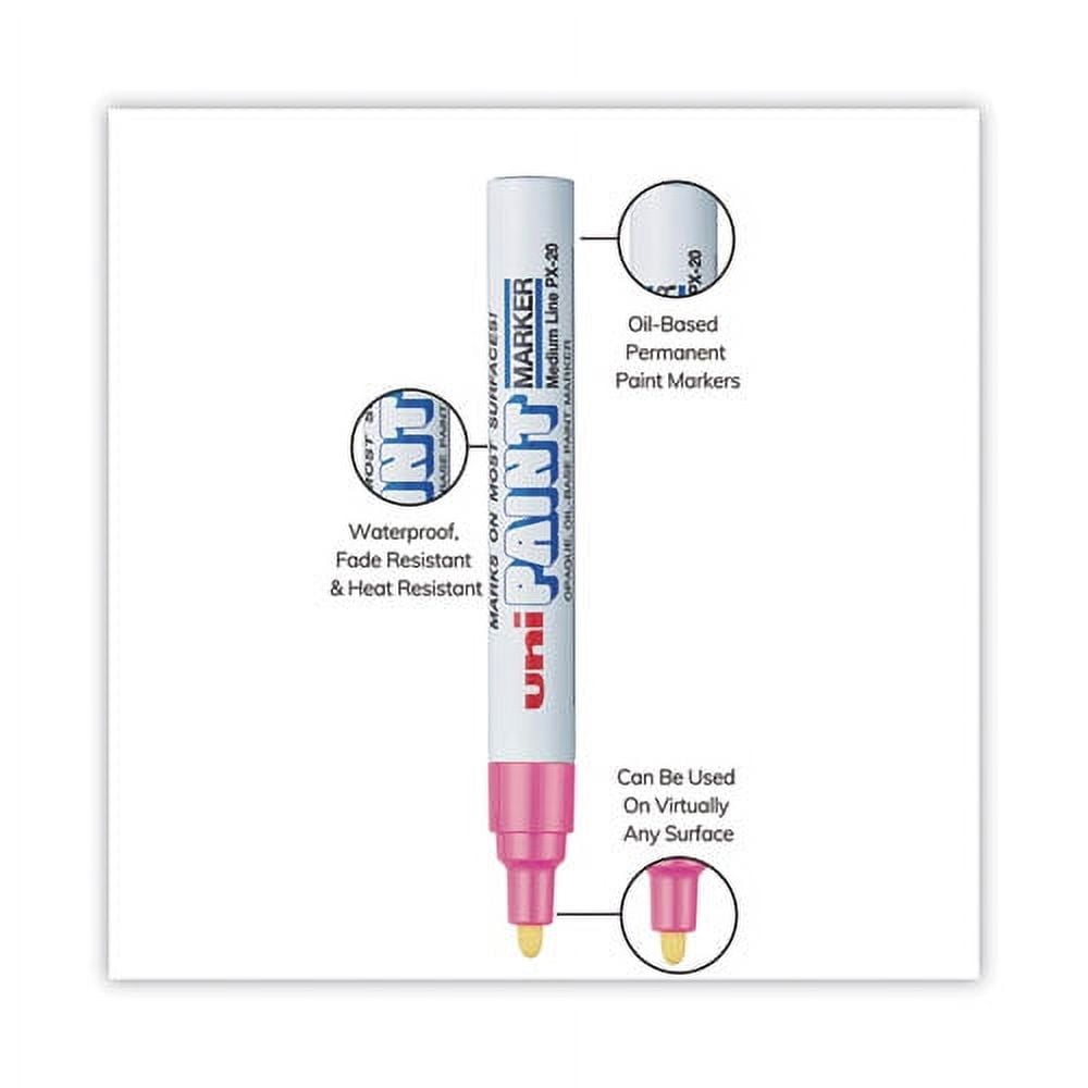 Permanent Marker, Medium Bullet Tip, Pink | Bundle of 5 Each