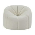 thumbnail image 2 of Benjara Chair with Textured Fabric and Vertical Channel Tufting, White, 2 of 5