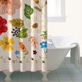 thumbnail image 5 of Small Stall Narrow Shower Curtain 36"W x 72"L – Tropical Bohemian Leaves, Mid-Century Abstract Boho Botanical Bathroom Decor, Vintage Floral Palm Leaf Pattern, Rustic Tribal Folk Style, 5 of 5
