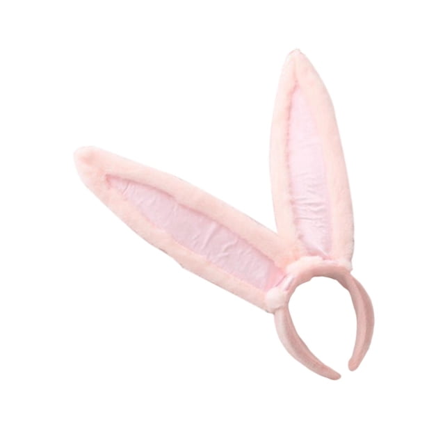 Diadema con orejas de conejo de peluche, de animales para fiesta de Navidad, disfraz para niños y mujeres blanco rosa Yuyangstore Sombreros de felpa