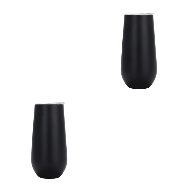 Monstrate Copas de cóctel, suministros para el hogar, doble capa, estructura firme, flauta de champán, vaso tostado, vaso de vino negro Negro arpox.180ml 2piezas Monstrate CBP277521