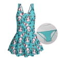 thumbnail image 6 of Uourmeti Cartoon Axolotl Print Girls' One Piece Swim Dress - Sleeveless Skirted Bathing Suit with Built-in Liner, Quick Dry for Beach Pool Vacation, 6 of 8
