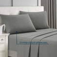 thumbnail image 4 of Lanco Premium 4 Piece Sheet Set, Bed Size: King, Bamboo Cooling, Solid Color, Dark Grey, Set Includes: (1) Flat Sheet, (1) Fitted Sheet, (2) Pillow Case, 4 of 5