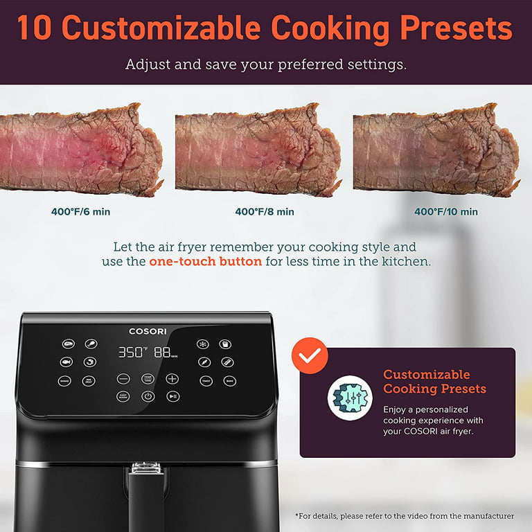 COSORI Pro II 5.8-Quart Smart Air Fryer, 12-in-1, Walmart Exclusive Bonus,  Voice Control, Black