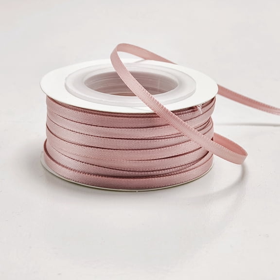 Mictong thin ribbon, 0.12 inches wide and 50 yards long, suitable for Christmas ribbons, gift wrapping ribbons, bow ribbons, holiday decorations and crafts ribbons, 1 piece, pink