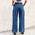 thumbnail image 6 of Wutalume High Waisted Jeans for Women Vintage Style Straight Leg, Retro Wash Denim Pants for Timeless Everyday Comfort,Blue XL, 6 of 7