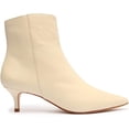 thumbnail image 4 of Schutz Mikki Off White Side Zipper Pointed Toe Stiletto Kitten Heel Ankle Boots (Eggshell, 6), 4 of 6