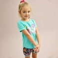 thumbnail image 4 of Girls 4-6 Under Armour Logo Graphic Tee & Printed Shorts Set Color: Fluo Pink Size: 6, 4 of 5