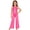 Rose, variant on Girls Rhinestone Jazz Dance Jumpsuit Shimmery Sides Split Wide-Leg Romper Built-in Briefs Dusty Blue 16