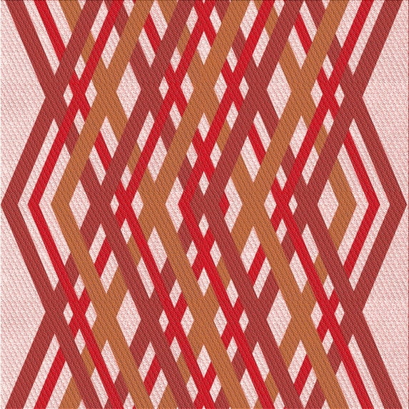 Ahgly Company Indoor Square Patterned Light Salmon Pink Area Rugs, 5' Square