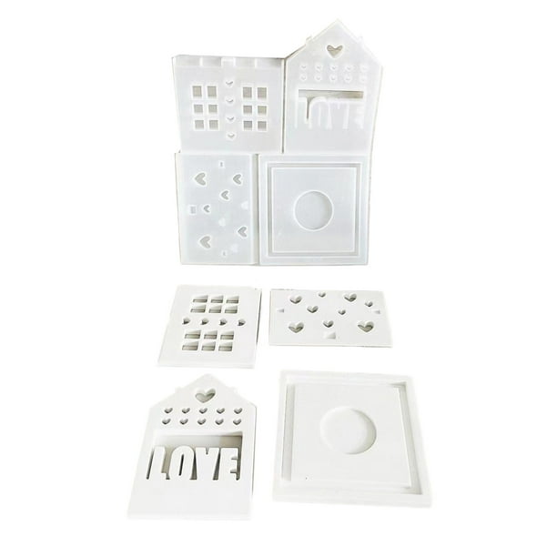 Injueey Moldes de silicona duraderos para manualidades y yeso – Hermosas casas navideñas Jabón de apariencia suave Artesanía amar