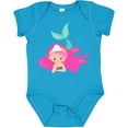 thumbnail image 3 of Inktastic Cute Mermaid, Pink Hair, Green Tail Girls Baby Bodysuit, 3 of 5