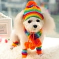 thumbnail image 6 of Pet Clothes Sweater Puppy Pet Dog Cat Winter Warm Costume 6Pcs/Set Striped Knitted Cap Socks Scarf, 6 of 6