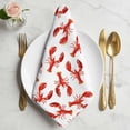 thumbnail image 2 of Cloth Napkins Set of 4 - 20x20 Inches, Red Lobster Washable Reusable Table Napkins, Summer Ocean Animal Minimalist Art Soft & Absortbent Dining Napkin for Party Wedding Hotel Restaurant, 2 of 9