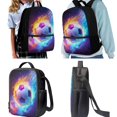 thumbnail image 3 of Yuyamidu Cool Soccer Ball 4 Piece Kids Backpack Set 17 Inch with Lunch Bag Pencil Case and Water Bottle Carrier School Backpack for Elementary and Middle School, 3 of 7