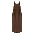 thumbnail image 4 of Ayolanni Pinafore Dresses for Women Plus Size Elegant Pinafore Brown Solid Maxi Dresses Dresses for Teens In Store L, 4 of 6
