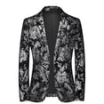 thumbnail image 1 of Traje casual de un solo botón para hombre, vestido de novia para novio joven, traje estampado de discoteca, top para hombre, 1 of 6