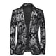 thumbnail image 1 of Traje casual de un solo botón para hombre, vestido de novia para novio joven, traje estampado de discoteca, top para hombre, 1 of 6