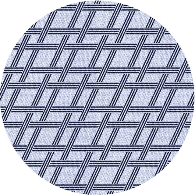 Ahgly Company Tapis Rond Lavable en Machine Intérieur Transitionnel Bleu Lavande, 5 Pieds Rond