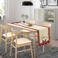 thumbnail image 6 of Christmas Table Runner Buffalo Plaid Santa Claus Snowflake Art Printed Dinner Runner for Home Party Kitchen Dining Table Decor Fabric 1 Panel W13xL108in, 6 of 6