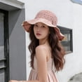 thumbnail image 4 of Siminsem UPF 50+ Straw Sun Hat for Women Wide Brim Fedora Foldable Packable Beach Hat Breathable Roll Up Lightweight Travel Cap Summer UV Protection Hiking Yoga Outdoors Seaside, Pink, One Size, 4 of 4