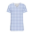 thumbnail image 5 of Fiudx Ofertas Flash Artículos En Oferta Camiseta Holgada Informal de Manga Corta con Cuello En V a Cuadros para Mujer, 5 of 5