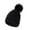Black, variant on Toddler Pom Pom Beanie Cotton Lined Knit Hat for Baby Boys Girls Cold Weather
