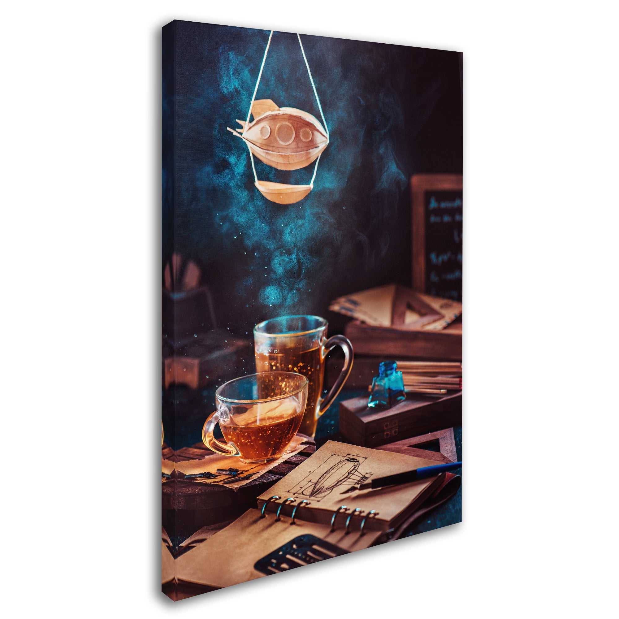Trademark Fine Art 'Steampunk Tea With A Blimp' Canvas Art by Dina Belenko