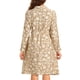 thumbnail image 3 of INSPIRE CHIC Vestido de Camisa Midi de Manga Larga con Cuello Floral y Cintura Ajustable para Mujeres L Caqui, 3 of 6