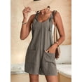 thumbnail image 5 of Women'S Summer Fashionable Short Jumpsuits, Casual Sleeveless Jumpsuits with Pockets Light Brown L, 5 of 7