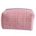thumbnail image 1 of 1 neceser de maquillaje de piel sintética para mujer, con cremallera, grande, de color liso, ideal para viajes, como neceser de aseo o bolsa de aseo., 1 of 4