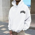thumbnail image 2 of CUSTG Mens Autumn Winter Back Letter Printing Letter Oversize Loose Plus Size Hooded Pullover Sweatshirt Tops Long Sleeve Everyday Basic Streetwear, 2 of 7