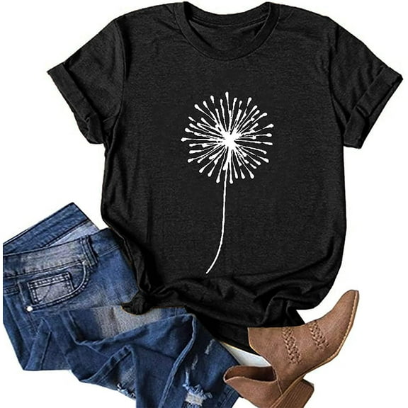 Sunflower Shirts for Women Plus Size Faith Tops Summer Short Sleeve Loose Casual T Shirt Junior Teen Girls Graphic Tees (A-Black, 5X-Large)