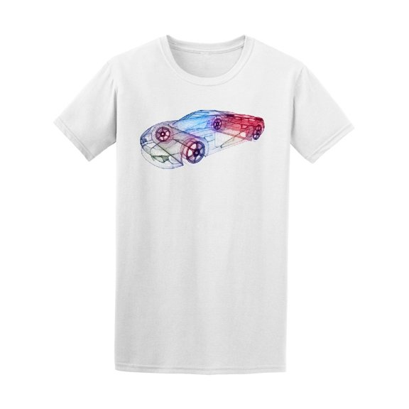 Sport Car 3D Blueprint Design Men's Tee - Image by Shutterstock