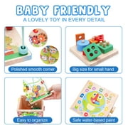 Wooden Activity Cube | Montessori Toys for 1 2 3 Year Old Toddlers | One Year Old 1st First Birthday Gift | Educational Toys for 12+ Months Baby Boys Girls | Bonus Sorting & Stacking Game (Pink)