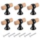 thumbnail image 1 of Uxcell 6 Pcs T Bar Tiradores de Cajón de Madera con Agujero Único y Tornillos, Madera Sólida/Plata, 1 of 1