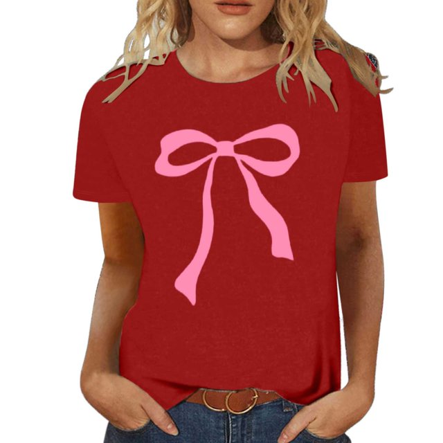 YDLCAFD Custom T Shirts Front and Back Women's Stylish Printed Crew Neck T Shirt