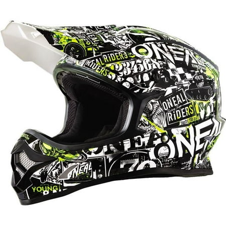 O'Neal Racing 3 Series Attack Helmet - Blk/Wht/Hi-Viz, All