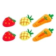 thumbnail image 1 of EeaseMX 6 juguetes de peluche de fresa, piña y zanahoria para mascotas, para morder y masticar, con hierba gatera (2 fresas, 2 piñas y 2 zanahorias), 1 of 8