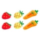 thumbnail image 1 of 6 juguetes de peluche de fresa, piña y zanahoria para mascotas, para morder y masticar, con hierba gatera (2 fresas, 2 piñas y 2 zanahorias), 1 of 5