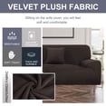 thumbnail image 2 of PiccoCasa Velvet Plush Stretch Sofa Slipcover with Cushion Cover, Coffee Color X-Large, 2 of 6