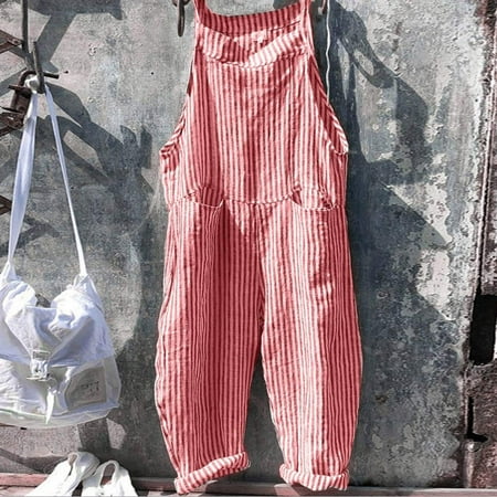 Ydkzymd Lace Jumpsuit For Women Elegant For Party Graphic Baggy Compression Bodysuit Women Wide Leg Striped Plus Size Oversized Rompers Western Fall Loose With Pockets Overalls Pink 4XL