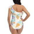 thumbnail image 5 of Haiem Icecream Truck Women's One Piece Swimsuits Tummy Control One Shoulder Bathing Suits Ruffle Swimwear-X-Large, 5 of 8