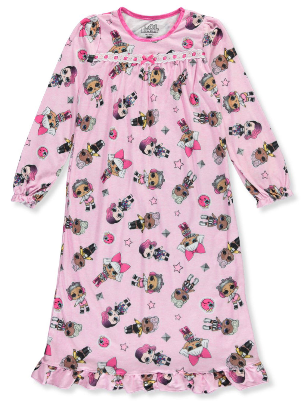 LOL Suprprise LOL Surprise Girls' RuffleTrimmed Flannel Nightgown