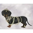 thumbnail image 2 of Fab Funky 24x20 White Modern Wood Framed Museum Art Print Titled - Dachshund and Pearls, 2 of 4