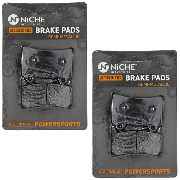 Niche Brake Pad Set for Yamaha FZR1000 Semi-Metallic Motorcycle 2 Pack 519-KPA2434D