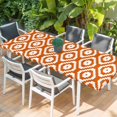 thumbnail image 2 of Orange White Geometric Table Cloths for 8 Foot Rectangle Tables, Modern Abstract Art Patio Waterproof Elastic Fitted Tablecloths, Washable Rectangular Table Cover for Camping, 2 of 8