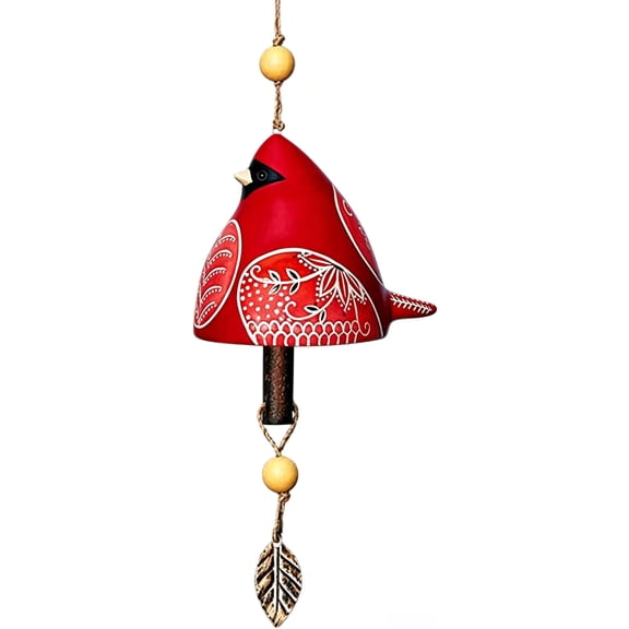 1Pc Hand Painted Colorful Bird Song Bell Metal Wind Chimes, Outdoor Garden Hanging Wind Bell Decor