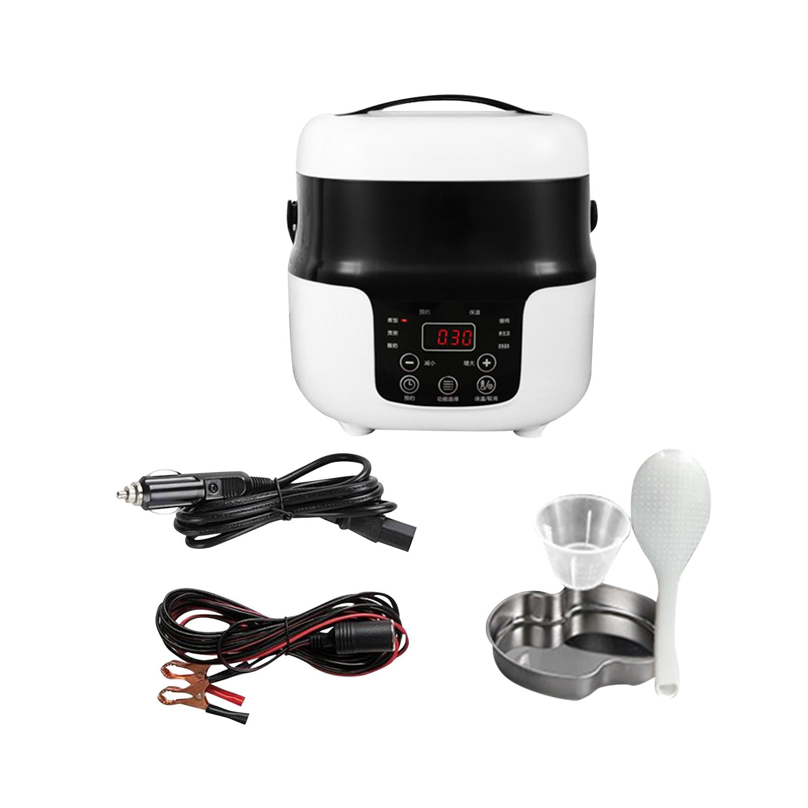 Fiocias 24V 220V Portable Car 2L Electric Rice Cooker Food Steamer 7.8x7.8inch Leakproof
