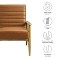 thumbnail image 3 of Accent Chair, Oak Tan, Faux Leather, Wood, Living Room Lounge Cafe Lobby Hospitality Restaurant, Modern Contemporary, HB37046, 3 of 9